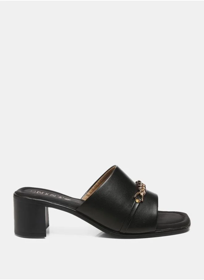 جنيست Chain Embellished Block Heel Sandals by Styli