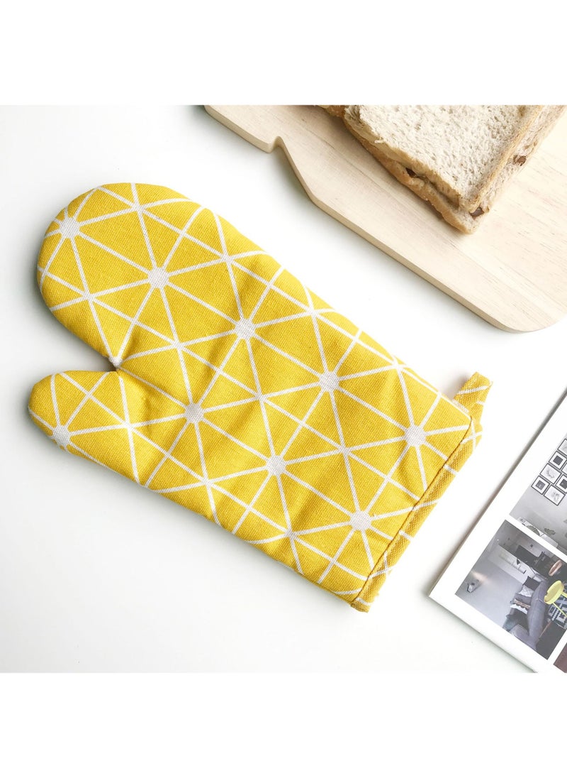 Nordic style microwave oven heat insulation gloves oven anti-scalding gloves high temperature kitchen baking gloves factory direct sales WHITE CHECK  - Image 3