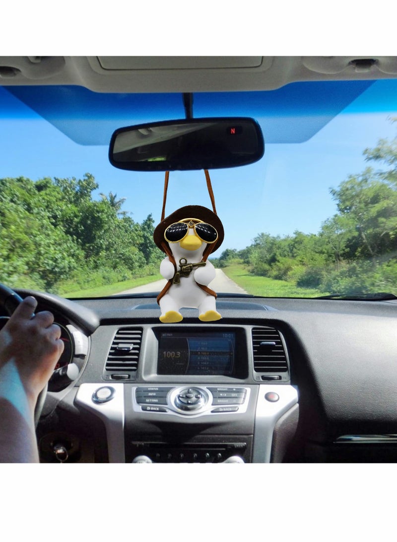 Loquat Swing Duck Car Ornament, Cute Duckling Automotive Rearview Mirror Interior，Pendant for Indoor Room Home Decor - Image 3