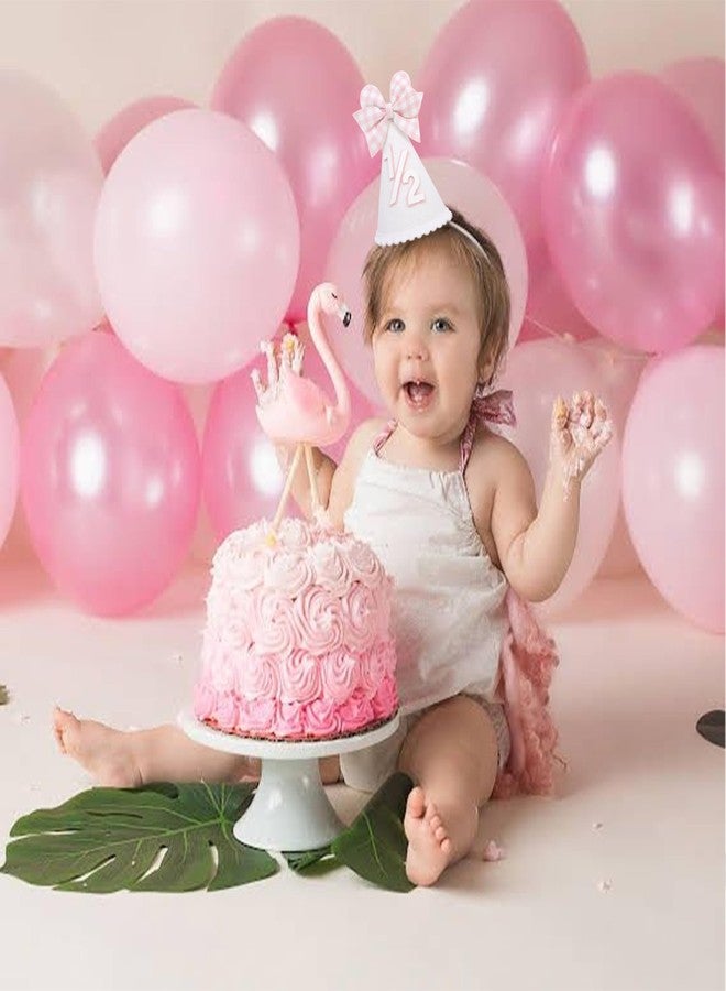 Agkvw Pink Bow Half Birthday Hat for Girls - Pink and White Theme 1/2 Brithday Decorations, Half Way to One Party Hat, Baby Girl half Bday Decor (1/2 birthday hat) - Image 5