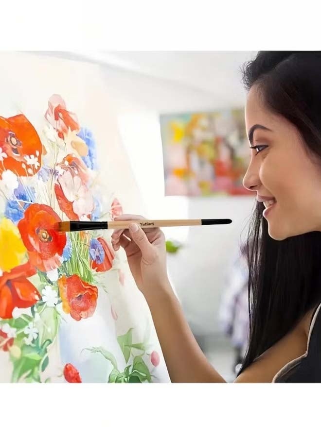 تشورود مجموعة فرش رسم بقيمة 32 قطعة، سلسلة الفنان، شعيرات نايلون ذات أطراف مستديرة، متنوعة بين الأطراف المستديرة والمستوية والمروحية والزاوية، وفرش الدقة العالية، مناسبة للفنانين والمبتدئين في الرسم بالأكريليك والزيت والرسم المائي - Image 5