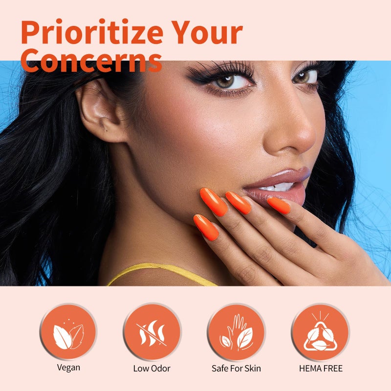 CANNI 6Pcs 9ml Yellow Orange Fall Gel Nail Polish Set- Orange Red Yellow Fall Colors Gel Polish Kit DIY at Home Salon Christmas New Year's Gifts for Girls - Image 3