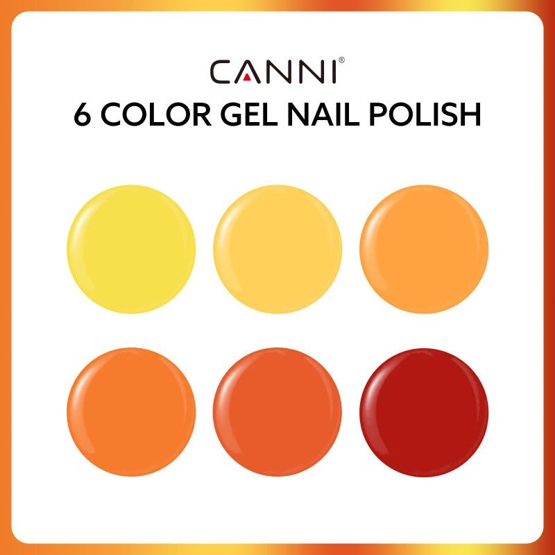 CANNI 6Pcs 9ml Yellow Orange Fall Gel Nail Polish Set- Orange Red Yellow Fall Colors Gel Polish Kit DIY at Home Salon Christmas New Year's Gifts for Girls - Image 2