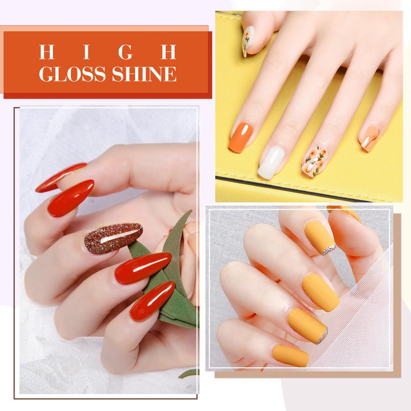CANNI 6Pcs 9ml Yellow Orange Fall Gel Nail Polish Set- Orange Red Yellow Fall Colors Gel Polish Kit DIY at Home Salon Christmas New Year's Gifts for Girls - Image 5