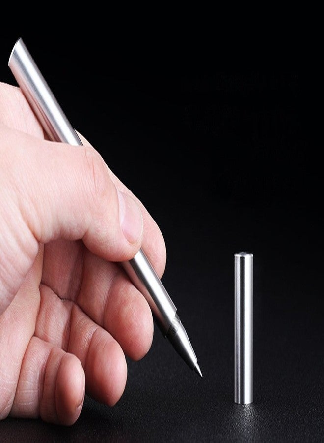 EKLOEN Ballpoint Stainless Steel Silver Pen, Fine Point, Black Ink, One Pack - Image 4