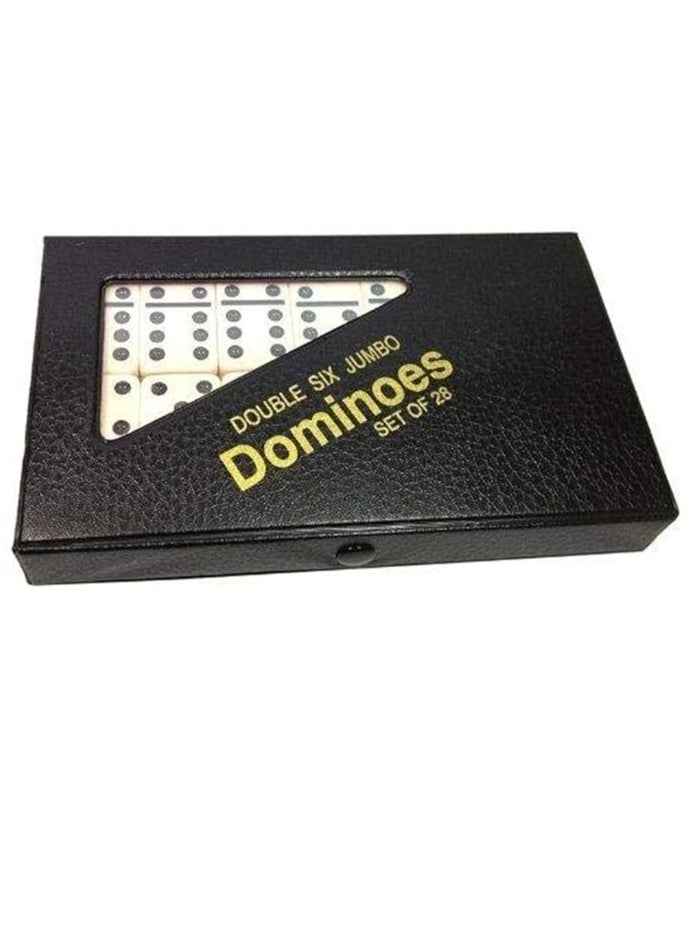Generic Other Double Six Classic Ivory Dotted Dominoes In Vinyl Case  - Image 1