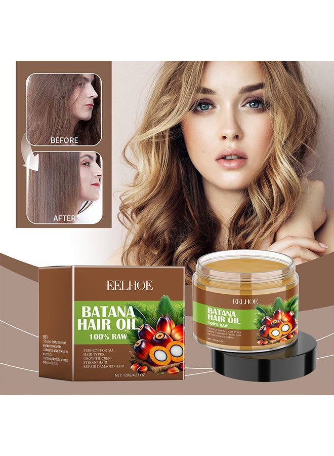 EELHOE Batana Hair Oil, suitable for nourishing, moisturizing, repairing damaged hair, improving frizz and split ends, smoothing and shining - 120g - Image 4