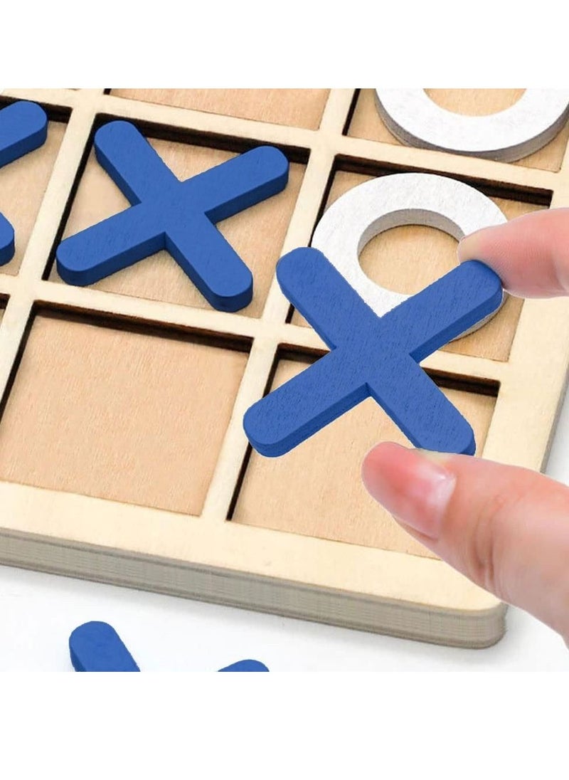 MARGOUN 2 Pack of Tic-Tac-Toe Game Toy Classic Wooden Checkerboard Educational Family Game Toys Set for Adults and Kids  - Image 5