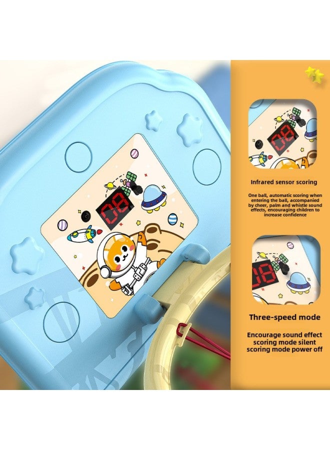 Children's Hanging Basketball Board Indoor And Outdoor Punch-Free Foldable Scoring Shooting Rings Kindergarten Basketball Toys-Color:[basic Ring Version] Yellow Space Cat (comes With Basketball + 3 Rings + Pump + Suction Cup)-Diameter:3 Basketballs  - Image 4