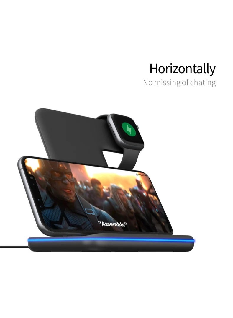 MaxGuard MGVC05 Veloce-Series 3-in-1 Fast Wireless Charging Dock Station for Phone, Watch & Earbuds, 20W, Magnetic, Type-C - Image 4
