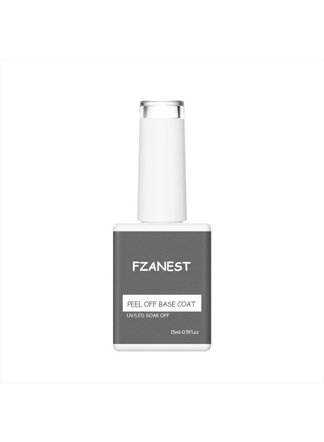 FZANEST Peel Off Gel Base Coat For Gel Nail Polish,15ml UV LED Light Peelabel Base Gel Polish Non Toxic Vegan Cruelty Free - Image 1