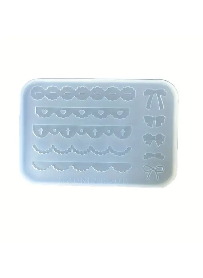 Durable Silica Gel Lace Accessories Mold For Epoxy Resin Keychain DIY Crafts Rectangle Shape - Image 5