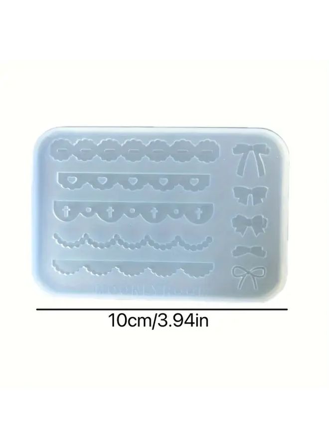 Durable Silica Gel Lace Accessories Mold For Epoxy Resin Keychain DIY Crafts Rectangle Shape - Image 4