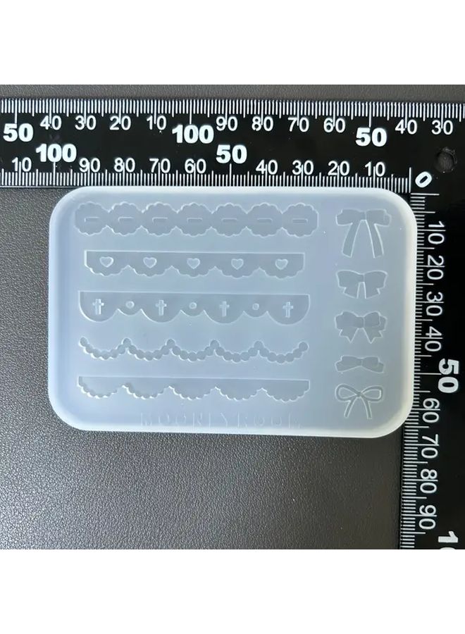 Durable Silica Gel Lace Accessories Mold For Epoxy Resin Keychain DIY Crafts Rectangle Shape - Image 3