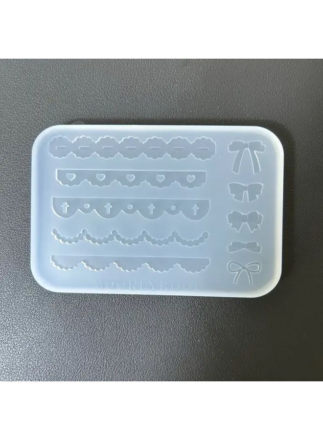 Durable Silica Gel Lace Accessories Mold For Epoxy Resin Keychain DIY Crafts Rectangle Shape - Image 2