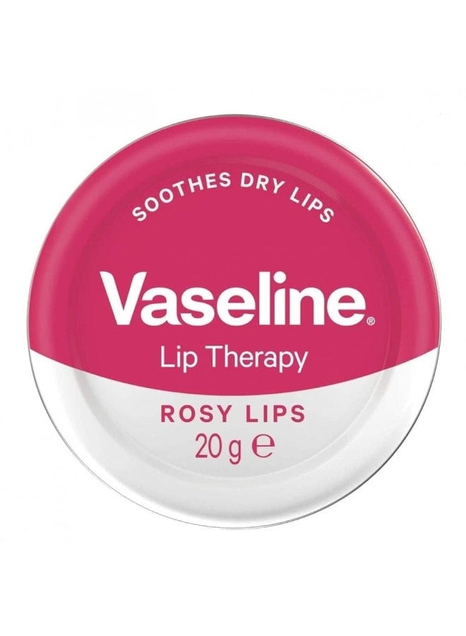 فازلين علبة مرطب الشفاه VaselineLip Therapy Rosy Lips مصنوعة من 3 أنواع من الفازلين المنقى للشفاه الجافة 20 جرام - Image 1