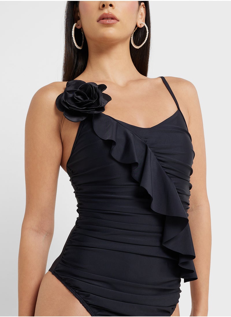 ELLA - Swimsuit Wih 3D Floral & Body Ruffles - Image 1