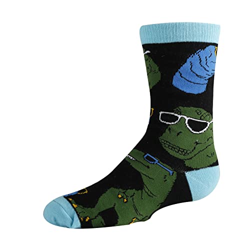 ooohyeah Kids Funny Dinosaur Novelty Crazy Crew Socks, Silly Dress Socks for Boys & Girls, Future So Bright, Size 1-5 - Image 5