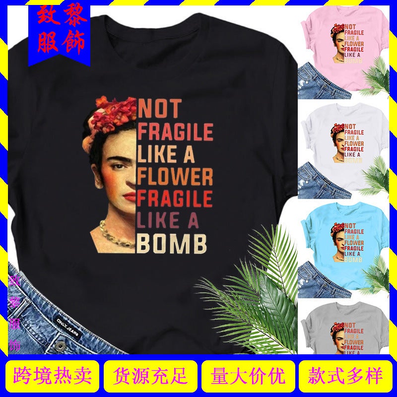 wish independent station girl avatar fun pattern printed short sleeve t-shirt - Image 2