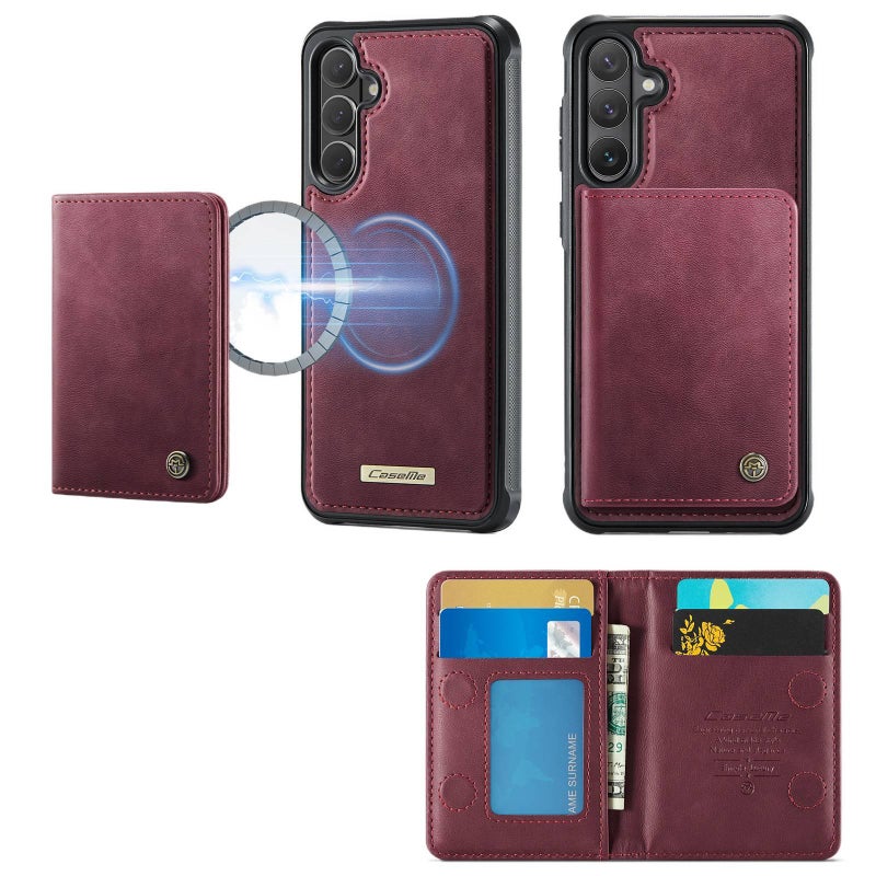 Drop Protection Samsung Galaxy S23 Ultra Leather Texture with Kickstand and Card Holder in Purple Colour for Work and School - Image 5