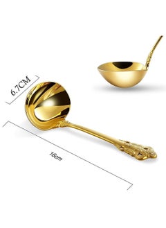 SYOSI Gold Soup Spoons Small Gravy Ladle Elegance Ladle High Grade Stainless Steel Small Gravy Sauce Ladle for Kitchen or Restaurant Cooking Stirring Super Shiny and Dishwasher Safe  - Image 4