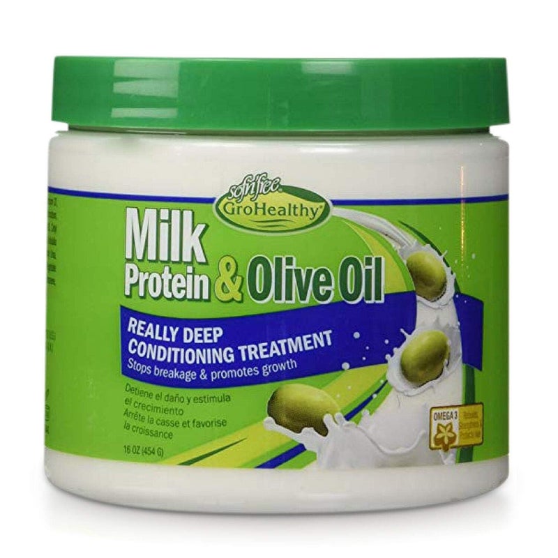 Grohealthy Milk Protein & Olive Oil Hair Deep Conditioning Treatment Hair Mask Strengthens, Repairs, Stops Breakage and Promotes Growth for Soft, Healthy, Manageable Hair - Sofn’Free GroHealthy Single - Image 2