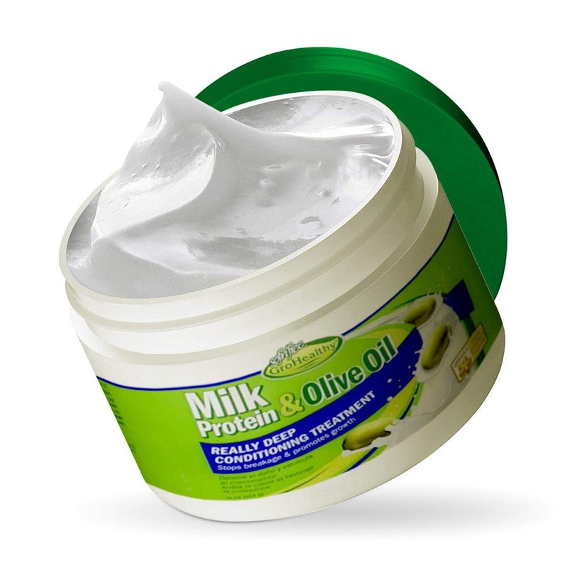 Grohealthy Milk Protein & Olive Oil Hair Deep Conditioning Treatment Hair Mask Strengthens, Repairs, Stops Breakage and Promotes Growth for Soft, Healthy, Manageable Hair - Sofn’Free GroHealthy Single - Image 4