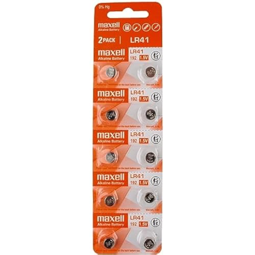 Maxell 10 x LR41 AG3 192 Alkaline 1.5V Batteries - Image 1