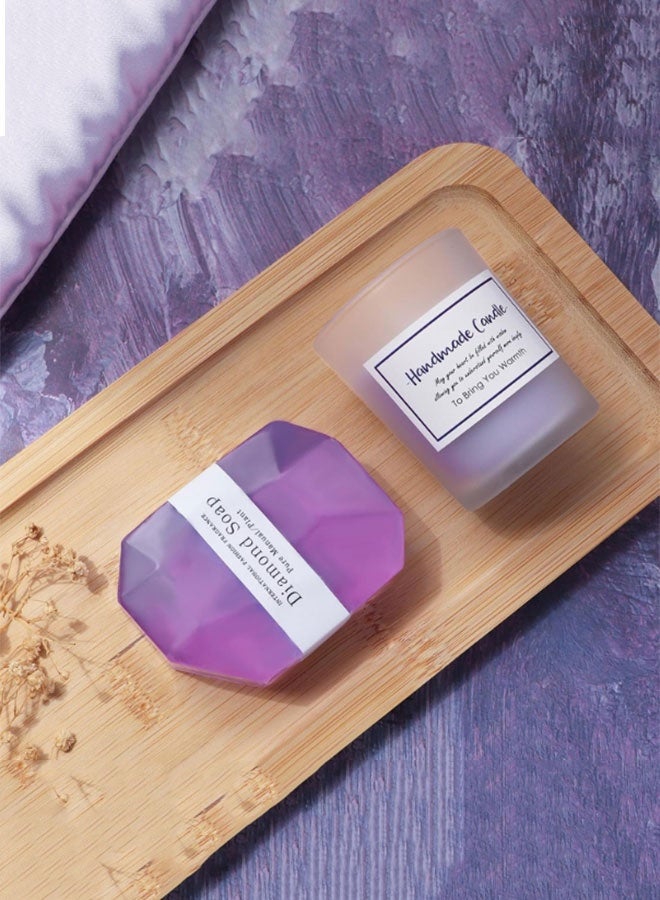 مجموعة هدايا رعاية ذاتية متميزة مع بلورات الحمام العطرية والشموع المهدئة - Image 2