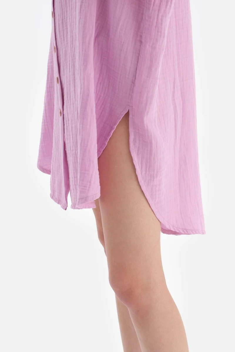 داجي Purple Muslin Long Shirt