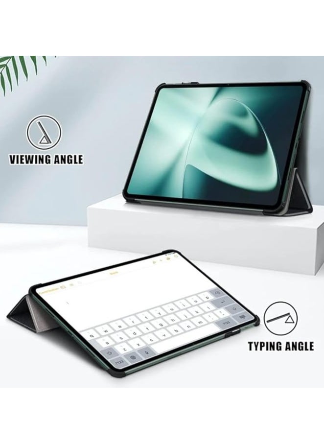 erorex - Case for OnePlus Pad 11.61 inch Slim Tri-Fold Smart Case,Multi- Viewing Angles,Stand Hard Shell Folio PU Leather Smart Cover with Auto Sleep/Wake,Slim Tablet Case Cover For OnePlus Pad (Black) - Image 1