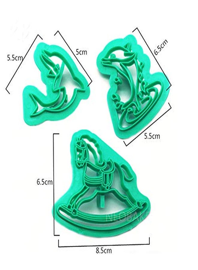 BAKERS 4U 3 pcs Cookie Cutter Set Featuring Horse, Dolphin and Fish Shapes, Sizes 9x7cm, 8x5cm and 7x6cm - Image 3
