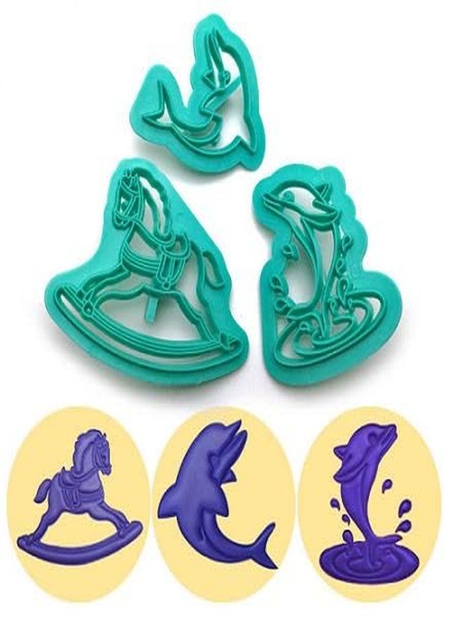 BAKERS 4U 3 pcs Cookie Cutter Set Featuring Horse, Dolphin and Fish Shapes, Sizes 9x7cm, 8x5cm and 7x6cm - Image 2