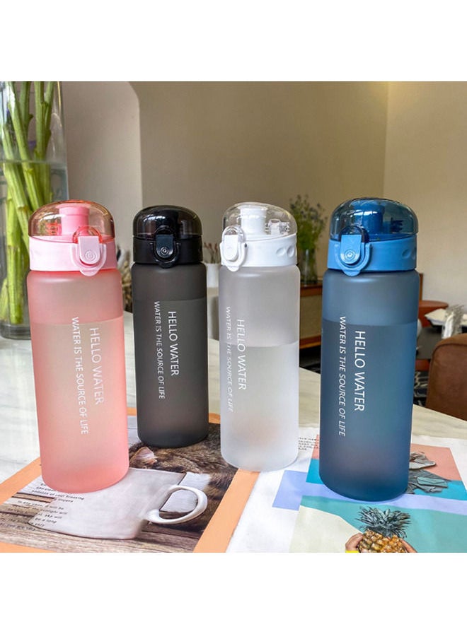 Arabest - 780ml Large Capacity Water Bottle, Portable Plastic Water Bottle, Sports Water Bottle, With Pop-Up Lid and Time Mark Reminder Cream Cup, For Outdoor Sports and Fitness - Matte White - Image 1