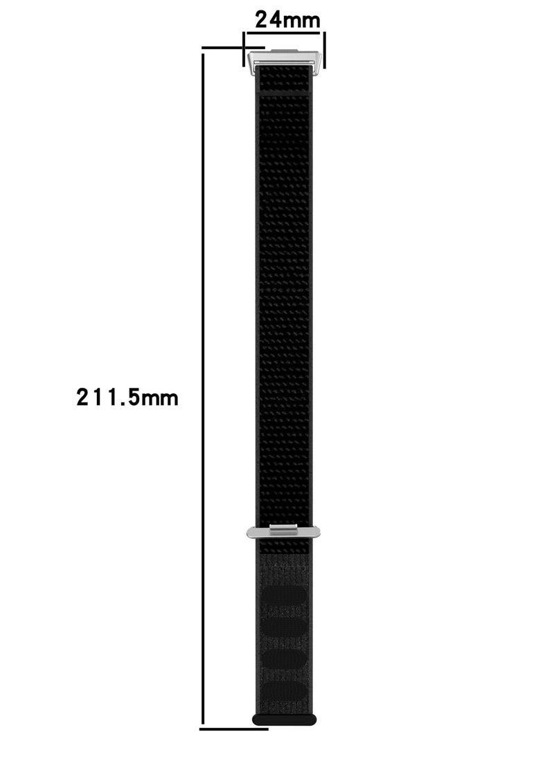 HW Nylon Watchband Replacement Bracelet for Huawei Watch Fit 3 Black  - Image 5