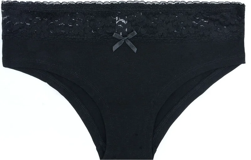 ان بي بي Black and White 2-Piece Hipster Panties with Lace Waist