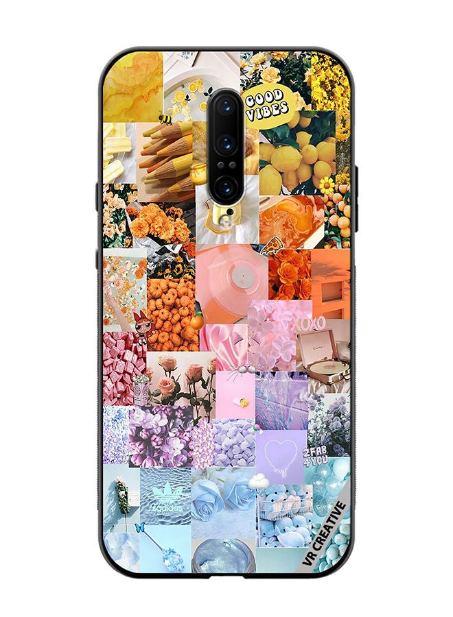 VR CREATIVE غطاء حماية لهاتف OnePlus 7 Pro بتصميم كولاجات صور بألوان متعددة - Image 1
