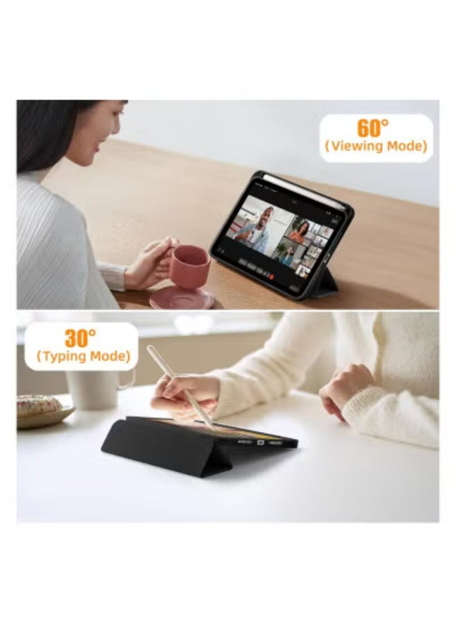 JAJEEK iPad Mini 7 Case 2024 (A17 Pro) – Slim Lightweight Smart Cover for iPad Mini 7th & 6th Gen 8.3 Inch – Auto Sleep/Wake Trifold Stand with Pencil Holder – Soft TPU Shockproof Back – Black Protective Case for iPad Mini 2024/2021 - Image 4