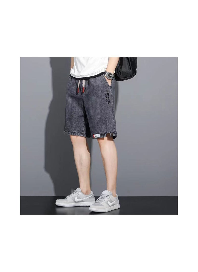 Generic - 1-Piece Men's Short Jeans,Summer Thin Trendy Loose Fitting Denim Shorts,Casual and Versatile Jeans Shorts,Colour Grey,Size S - Image 1