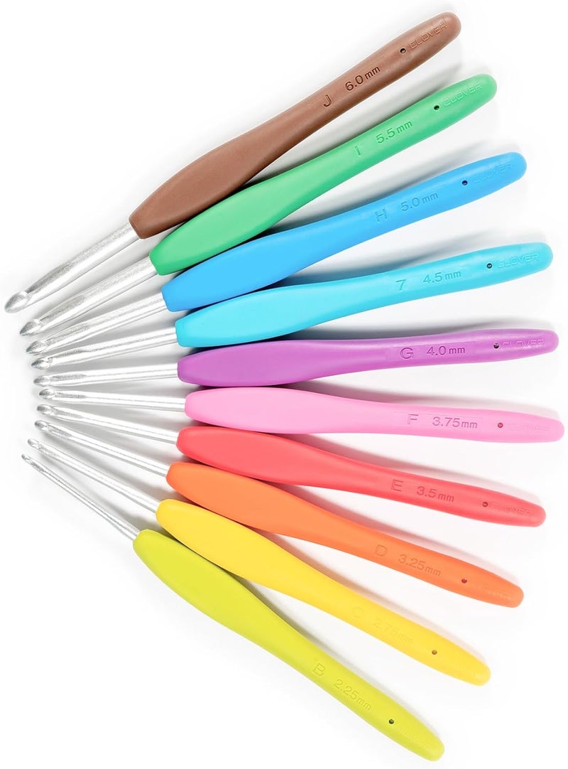ã‚¯ãƒ­ãƒãƒ¼(Clover) 3672 Amour Crochet Hook Set, 10 sizes - Image 3