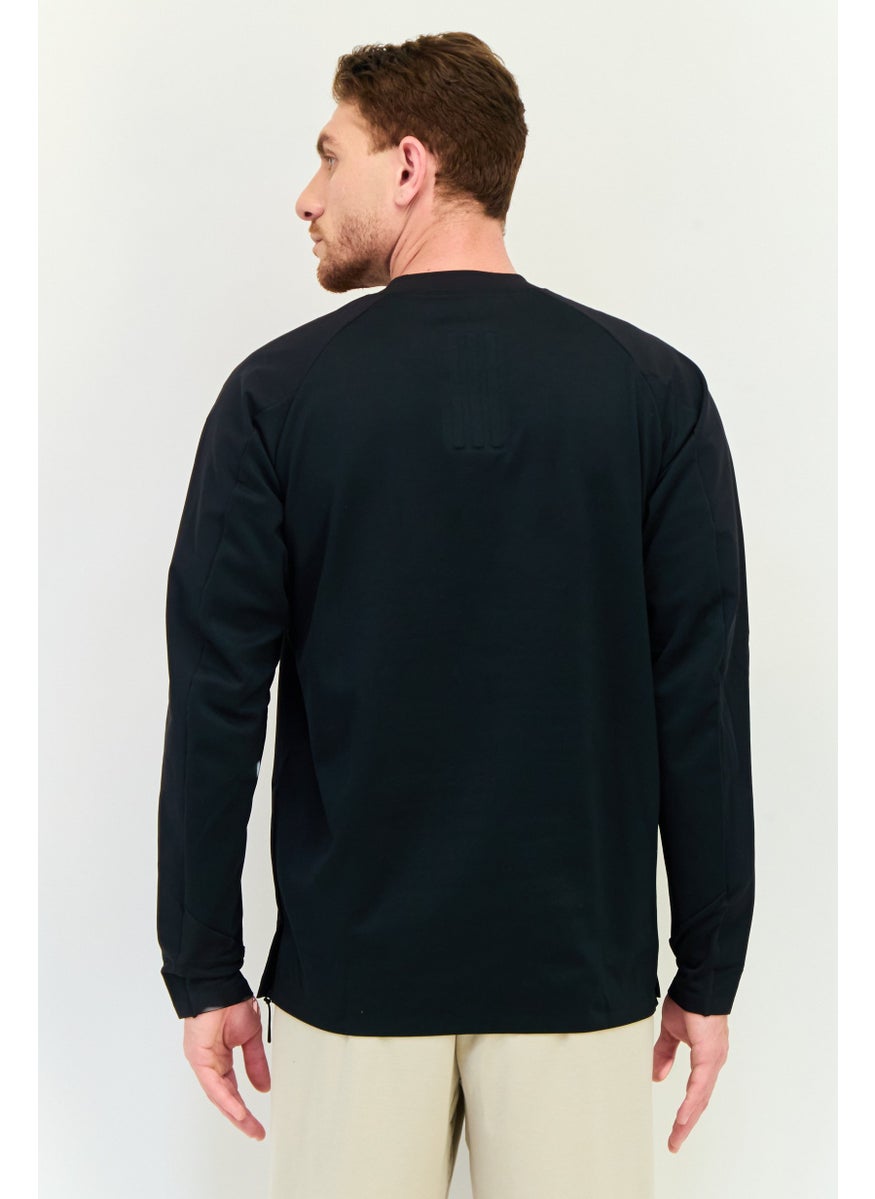 Adidas Men Sportswear Fit Long Sleeve Outdoor Sweatshirt, Black  - Image 3