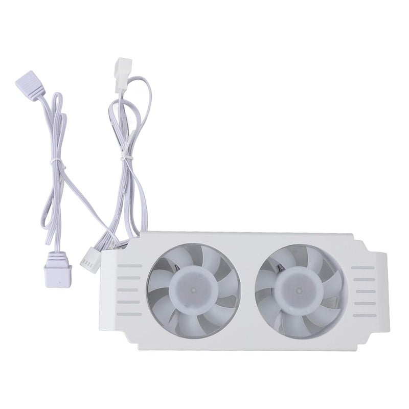 ARGB RAM Computer Memory Module, Heat Sink PWM Temperature Control Dual Fan, Memory Module Cooling Solution, for DDR DDR2 DDR3 DDR4 DDR5 (White) - Image 1