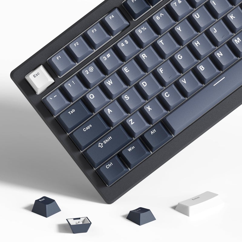 Womier Keyboard Keycaps - PBT Keycaps for Mechanical Keyboard 60% 75% 96% 100% Percent, Cherry Profile Key caps Universal Compatiability for Cherry Gateron MX Switches Keyboard-Gray - Image 1