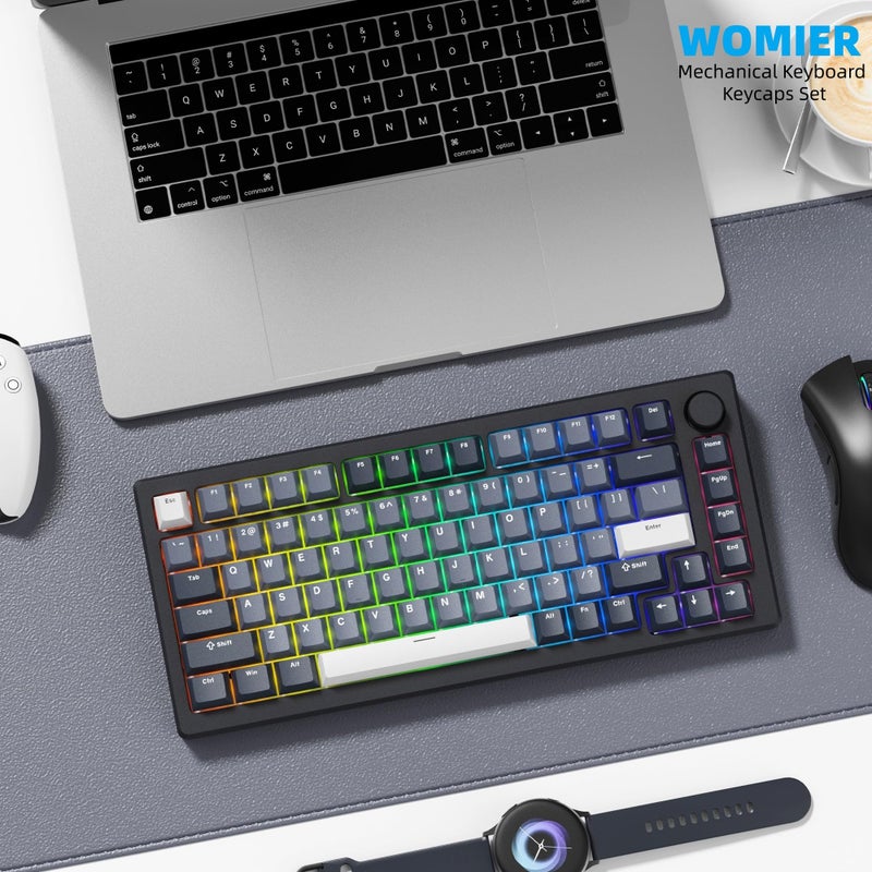 Womier Keyboard Keycaps - PBT Keycaps for Mechanical Keyboard 60% 75% 96% 100% Percent, Cherry Profile Key caps Universal Compatiability for Cherry Gateron MX Switches Keyboard-Gray - Image 5
