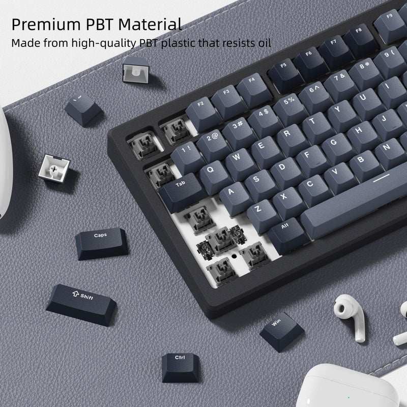 Womier Keyboard Keycaps - PBT Keycaps for Mechanical Keyboard 60% 75% 96% 100% Percent, Cherry Profile Key caps Universal Compatiability for Cherry Gateron MX Switches Keyboard-Gray - Image 3