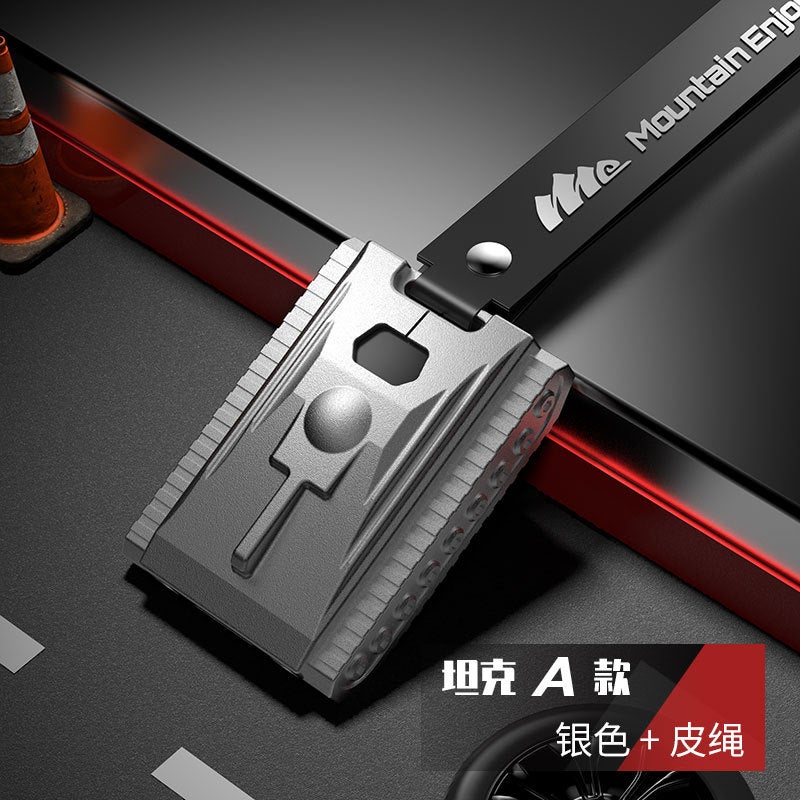 Suitable For Tank Key Case Tank 300 Car Key Case All-Inclusive Aluminum Alloy Key Case Leather Rope High-Grade - Image 1