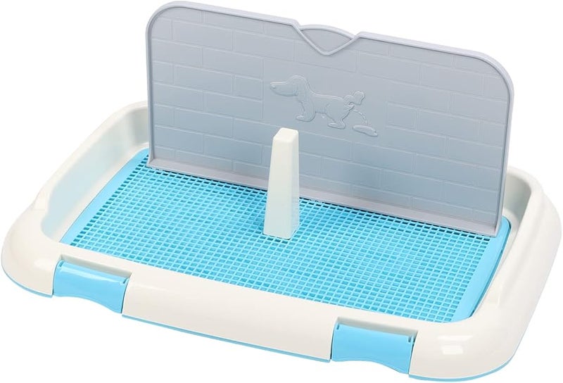 صينية داخلية زرقاء لحوض تواليت الكلاب مع غطاء حائط سهل التنظيف لحامل تدريب الجراء على استخدام المرحاض - Image 3