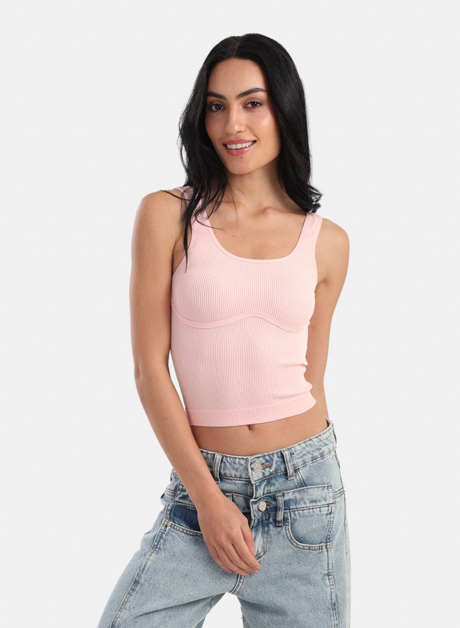 Carina Slim Fit Ribbed Crop Top - Image 1
