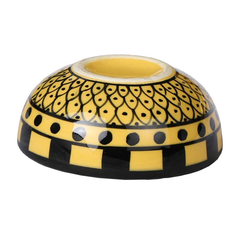 Caffeine Ceramic Handmade Orange and Yellow Dotted Katori Bowl Set of 4 - Image 5