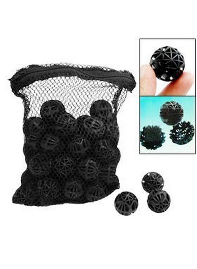 CNZ Aquarium Fish Tank Filter Bio-Balls Filtration Media (Black, 1-Inch, 50 Pieces) Pack Of 2 - Image 2